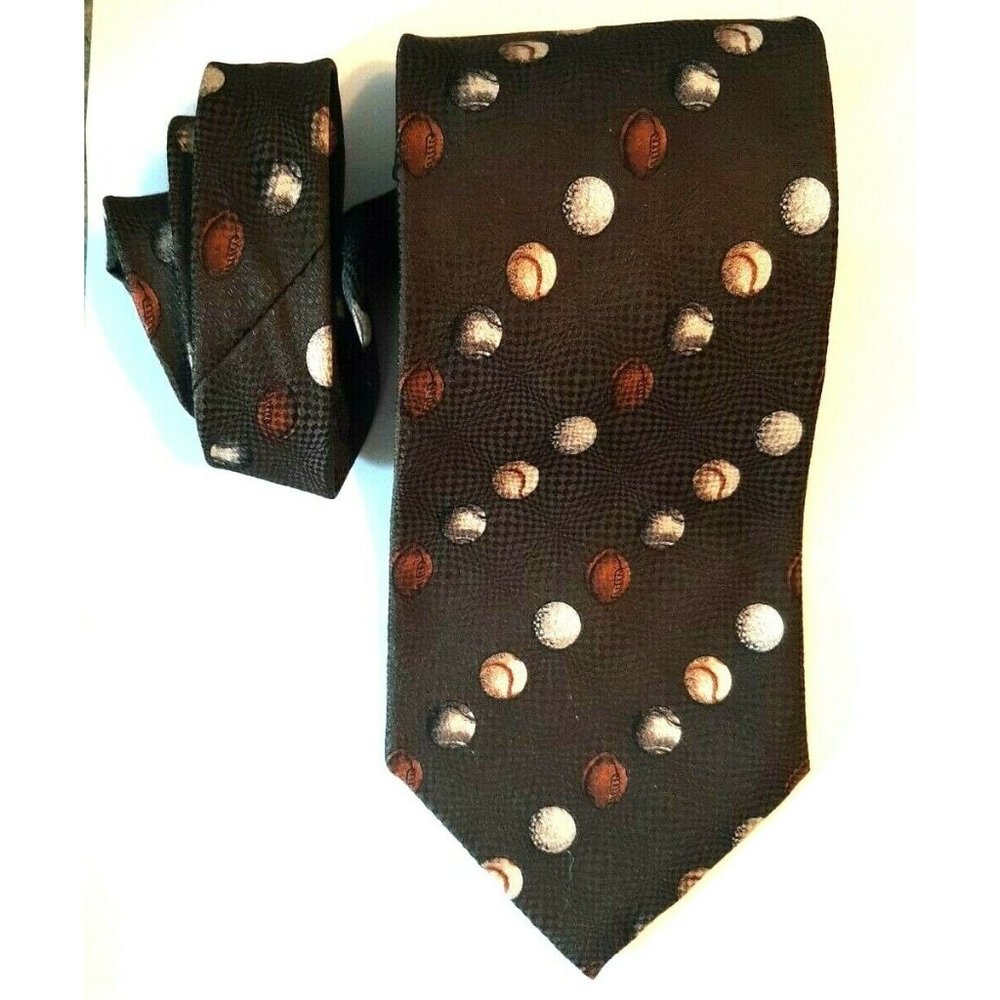 Baseball Football Golf Softball Silk Sports Tie Green Structure Made in USA READ - Picture 1 of 6